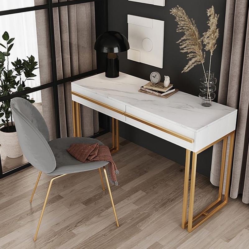 Writing Desk, U-Shaped Legs, Compact Frame, Modern Glam Home Office Desk