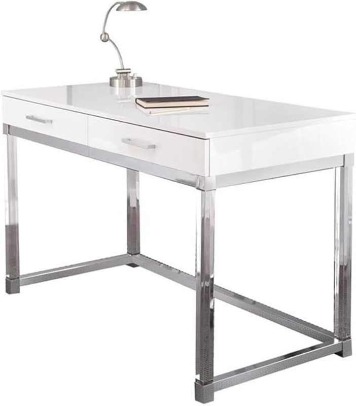Writing Desk White Painted Built-In Hutch Turned Legs Farmhouse