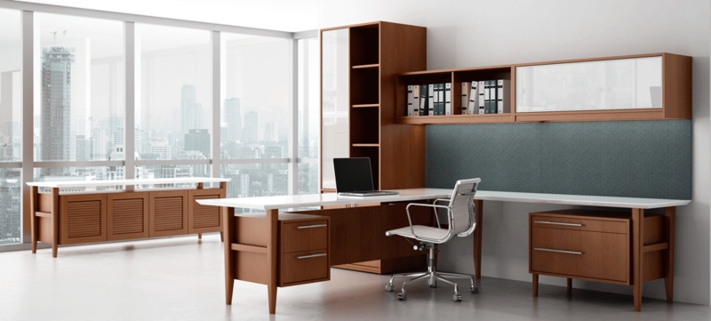 Writing Desk White Top Tapered Wood Legs Retro Modern Splayed
