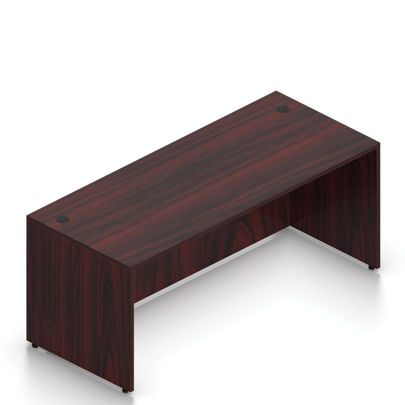Writing Desk Wide Rectangular Top Dark Espresso Finish Professional