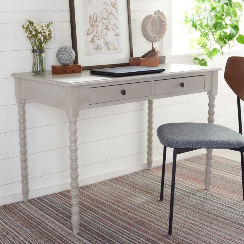 Writing Desk with Ball-Turned Legs & Brass Knobs