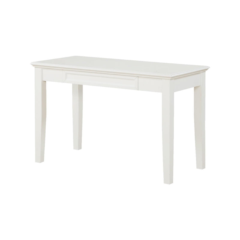 Writing Desk with Brass Knobs Tapered Legs Two Drawers Transitional