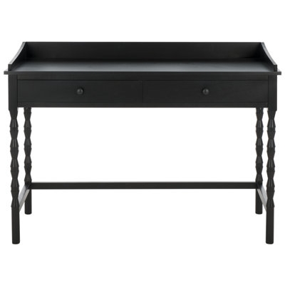 Writing Desk with Curved Silhouette in Espresso Finish, Tapered Legs