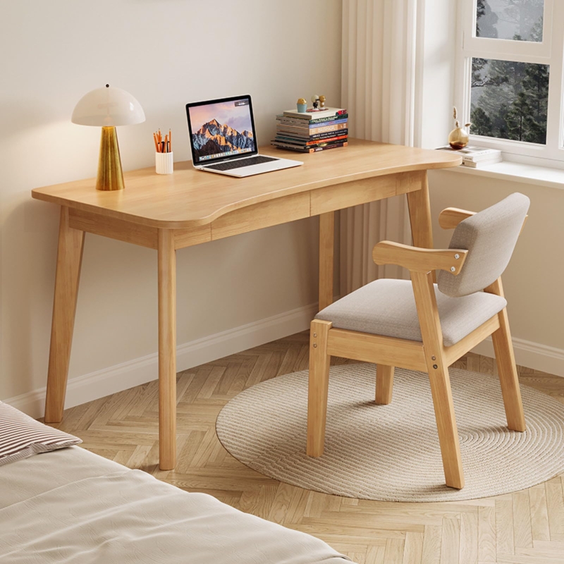 Writing Desk with Curved Top & Tapered Legs for Scandi Style Layout