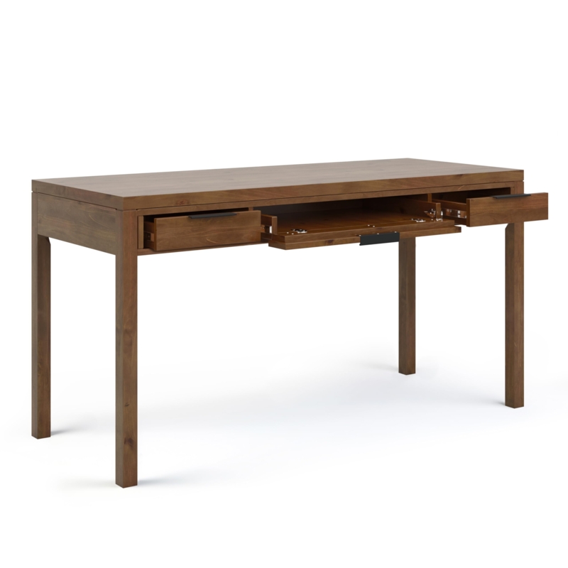 Writing Desk with Flip-Down Tray in Saddle Brown Finish