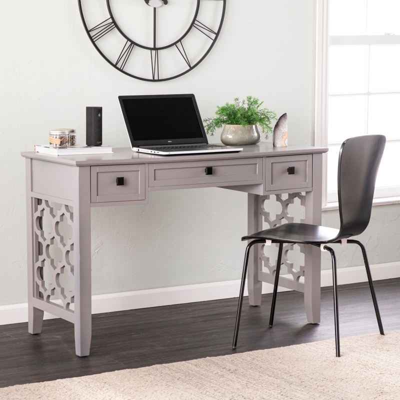 Writing Desk with Hutch Storage Farmhouse Style Matching Chair Set