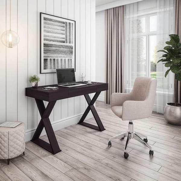 Writing Desk with Integrated Shelf and Side Drawer for Small Spaces