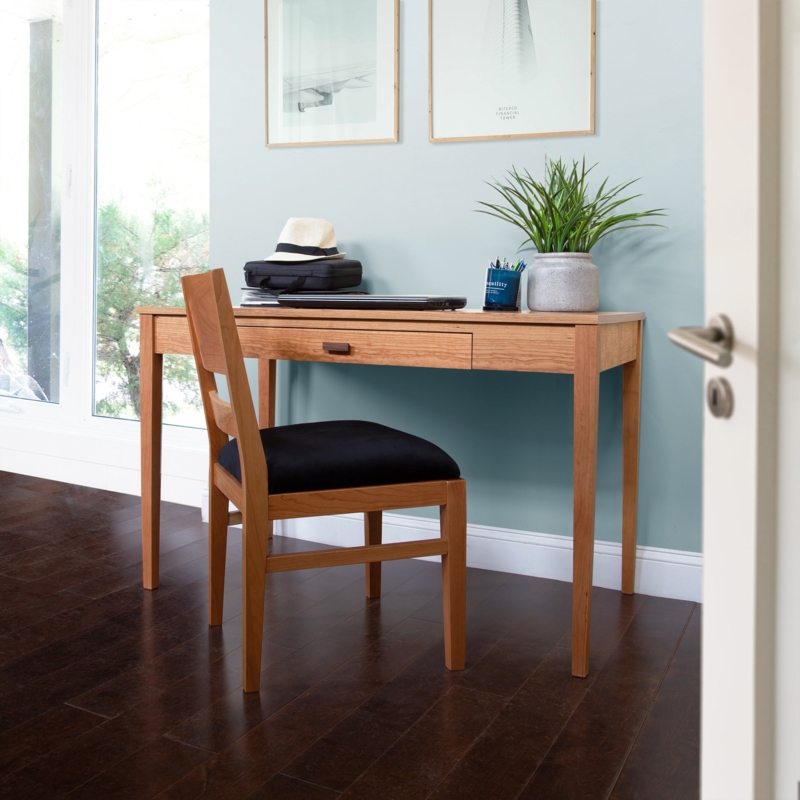 Writing Desk with Integrated Slot Pull Mid Century Modern Minimalist