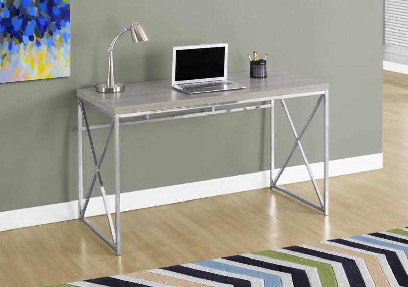 Writing Desk with Polished Chrome X-Frame Base