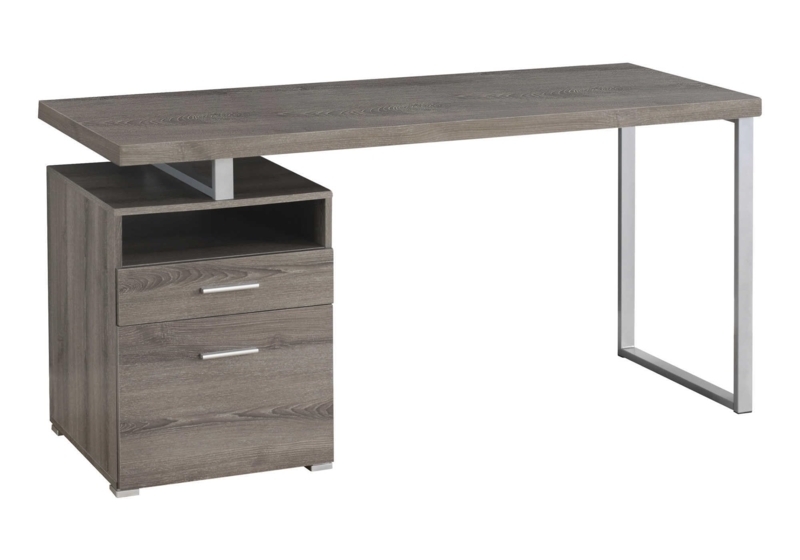Writing Desk with Silver U-Shaped Legs & Floating Top