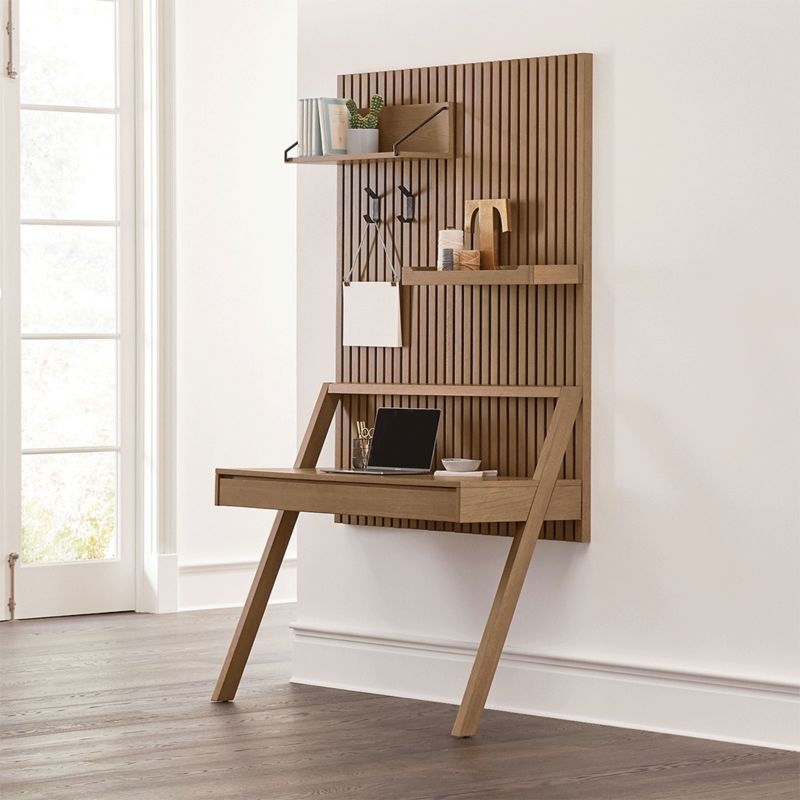 Writing Desk with Slim Silhouette and Tapered Metal Legs
