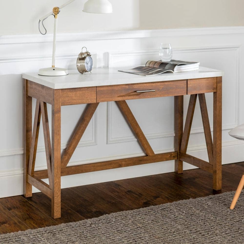Writing Desk with Splayed Legs and Single Drawer, Mid-Century Modern