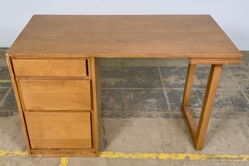 Writing Desk with Splayed Tapered Legs, Mid-Century Style