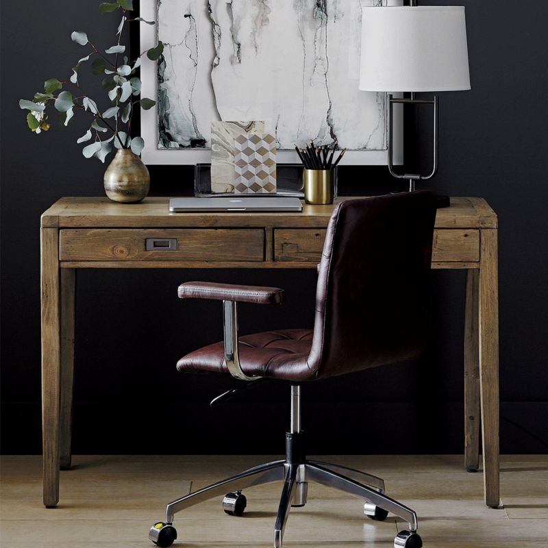 Writing Desk with Trestle Base and Floating Single Drawer
