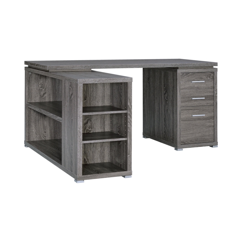 Writing Desk with X-Frame Legs and Weathered Gray Finish