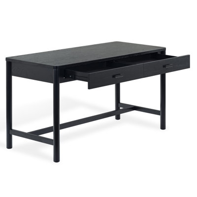 X-Frame Trestle Desk Home Office Espresso Finish Two Drawers