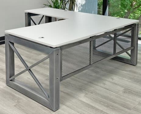 Xdustrial Series 66"W x 30"D Manager's Raw Metal Frame Desk - Complete  Office Series
