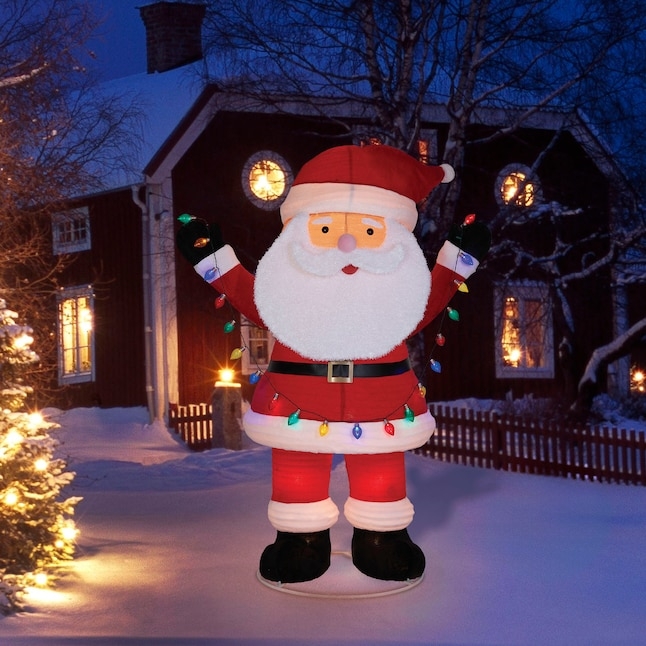 8-Ft Pop-Up Holiday Decoration with LED Lights and Sign
