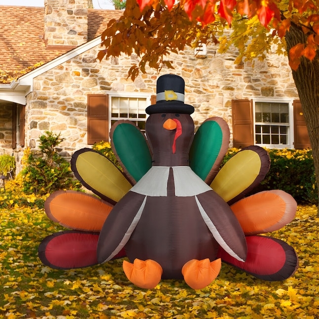 8ft Holiday Inflatable Turkey With Large Spread Fan Tail