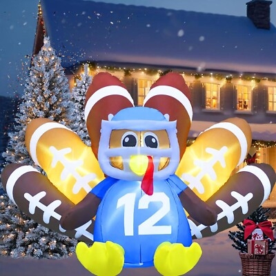 8ft Long Inflatable Decoration Turkey With Happy Thanksgiving Text