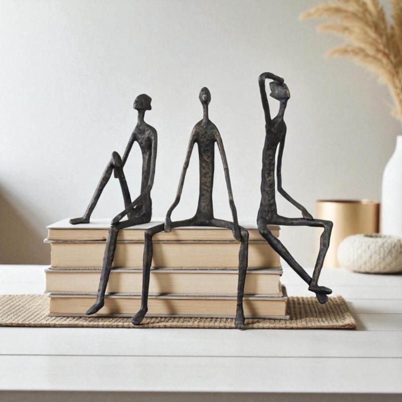 Abstract Metal Human Sculpture  Black Cast Iron Art Statue, Modern Home  Decor Accent, Artist Figurine for Desk, Shelf, Living Room Display - Etsy