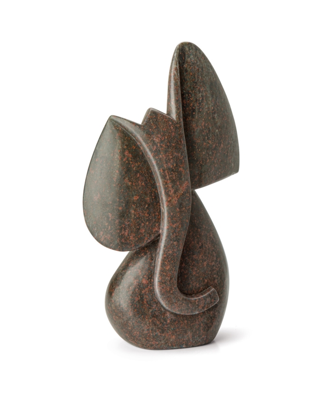 Abstract Minimalist Elephant Sculpture with Mottled Finish