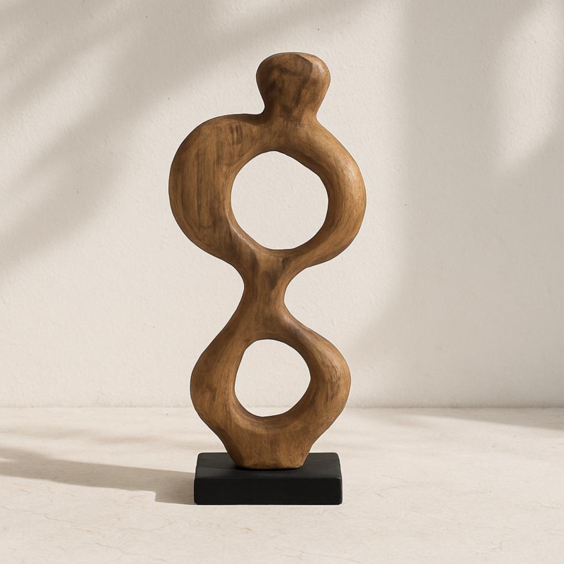 Abstract Sculpture Interlocking Blocks High Contrast