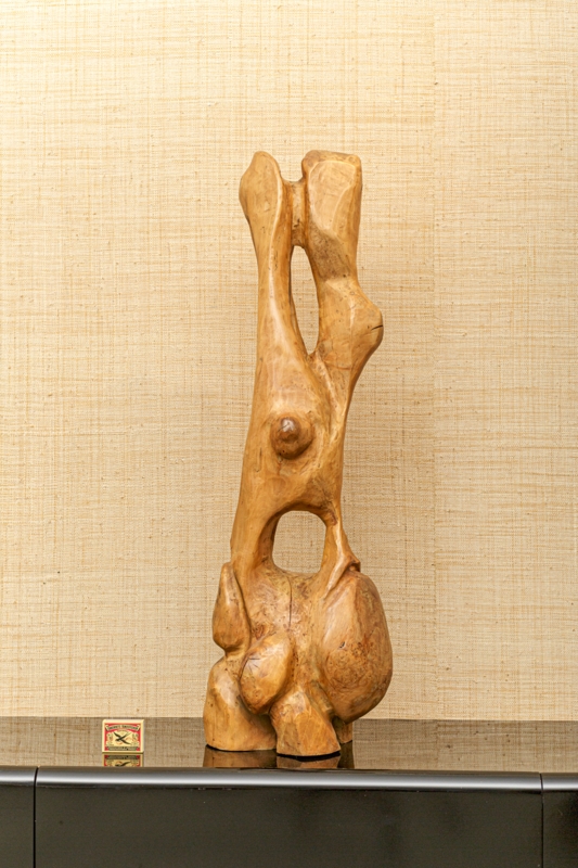 Abstract Sculpture, Large Biomorphic Form, Open Cutouts, Matte Finish.