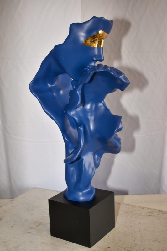 Abstract Sculpture Marbled Texture Tall Silhouette Contemporary Art Decor