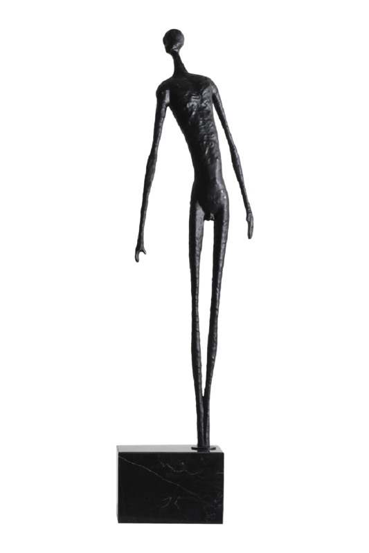 Abstract Sculpture: Matte Black Finish Human Silhouette Minimalist Decor.