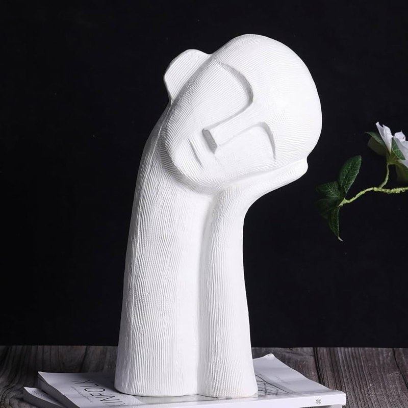 Abstract Sculpture Negative Space Cutout Modern Ceramic Bust