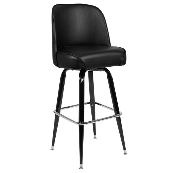 Adjustable Height Bar Stool with Chrome Pedestal and Bucket Seat