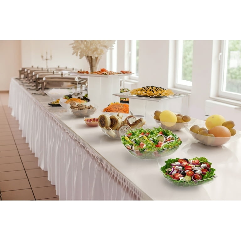 Angled Rim Serving Bowl Flared Sides Round Base Fresh Garden Salad