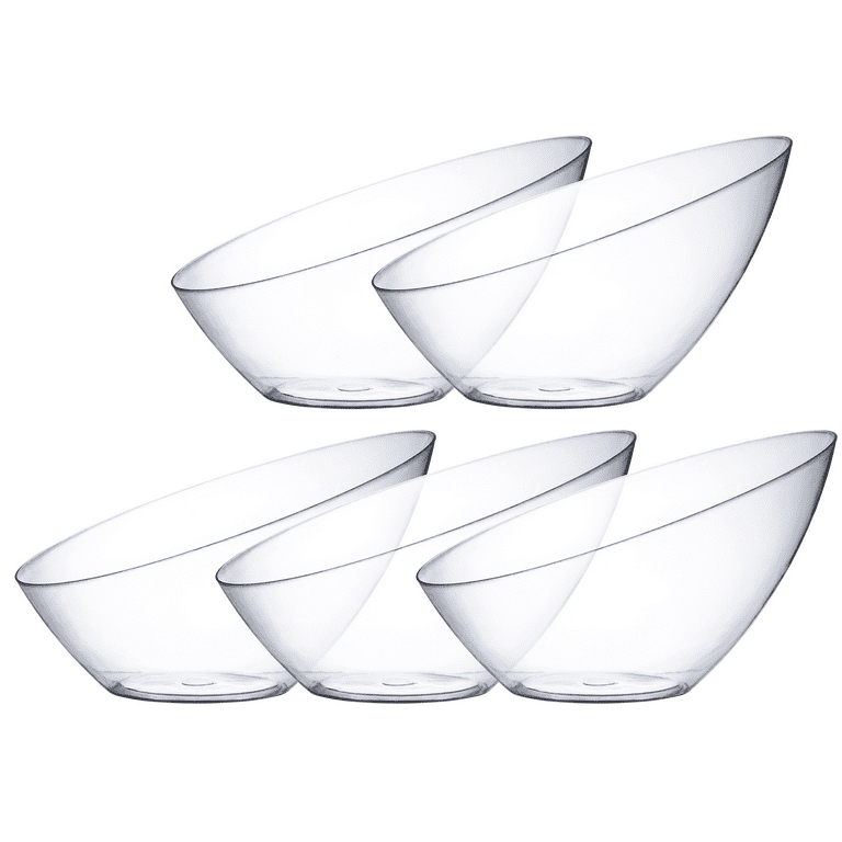 Angled Serving Bowl Set Clear Disposable Wedding