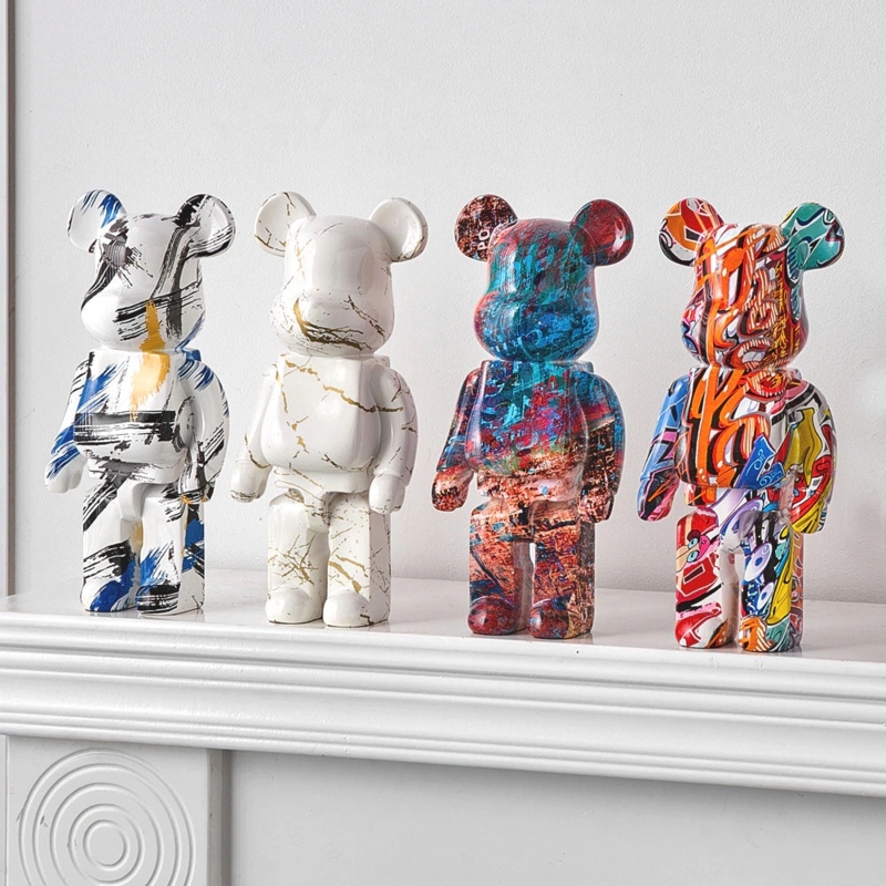 Animal Figurine Multicolored Drip Paint Street Art Style Modern Decor
