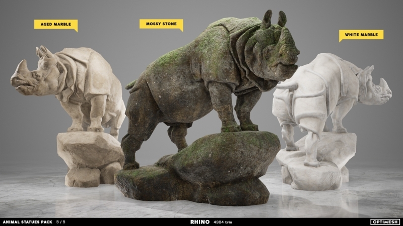 Animal Statue: Stone Like Texture, Stone Rhinoceros Statue Home Decor