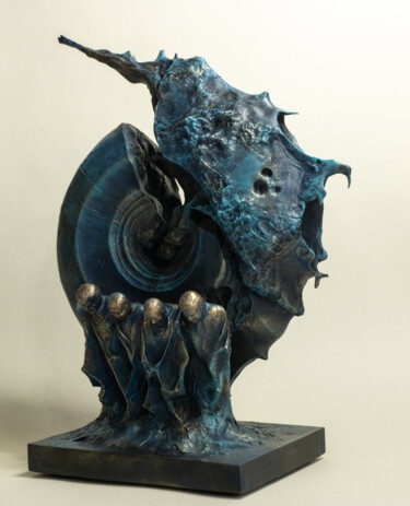 Art Sculpture Mechanical Fish Silhouette Repurposed Metal Gear Sculpture