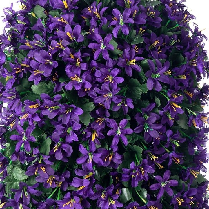 Artificial Flowers Cascading Purple Vines Wall Mounted Cottage Porch