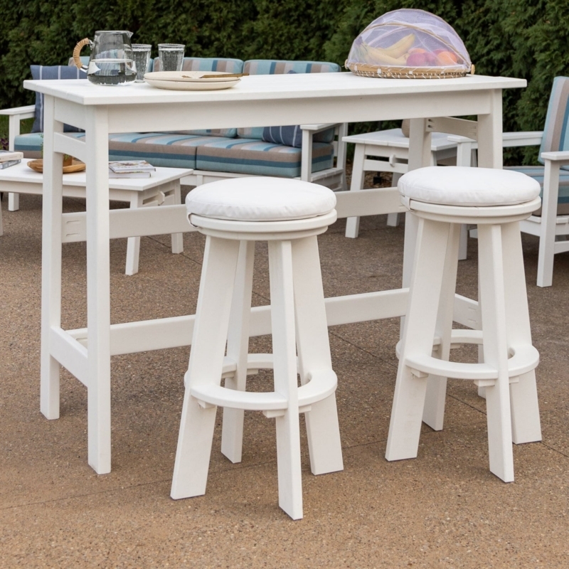 Bar Height Dining Set in Light Oak with Slat Back Stools