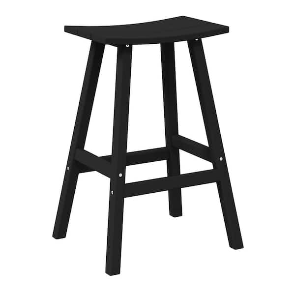 Bar Stool Backless Silhouette Square Legs, Contemporary Matte Seating