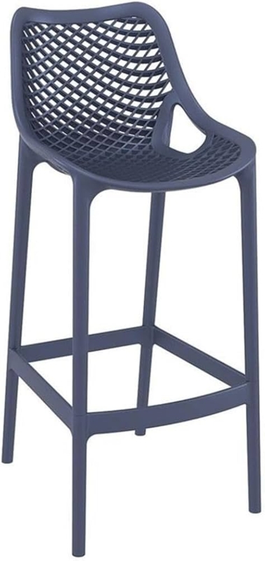 Bar Stool Dark Gray Honeycomb Pattern Perforated Back