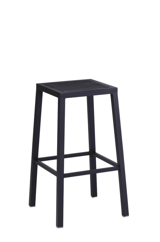 Bar Stool Double Ring Footrest, Minimalist Black Backless Metal Seating