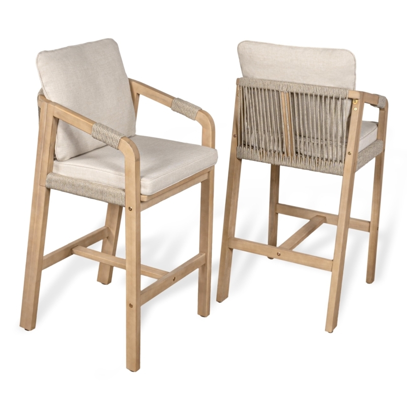 Bar Stool featuring Charcoal Rope Back and Tub Silhouette
