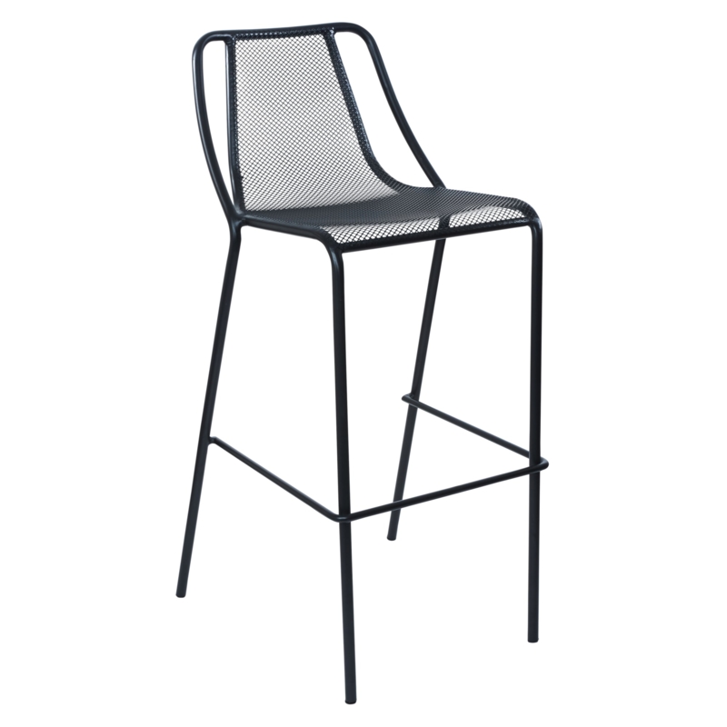 Bar Stool Metal Mesh Seat Sled Base Minimalist Outdoor Seating