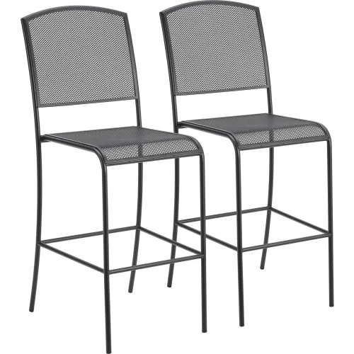 Bar Stool Steel Mesh Sled Base, Industrial Airy Armless Matte Seating