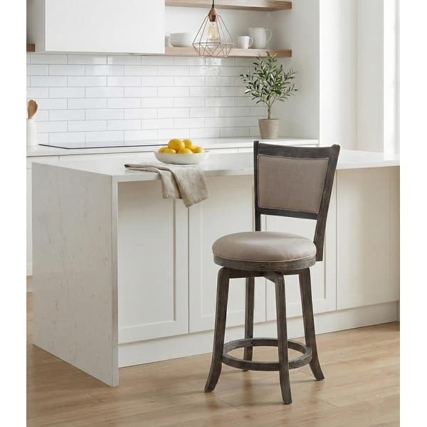 Bar Stool: Swivel Mechanism, French Country Distressed Finish.