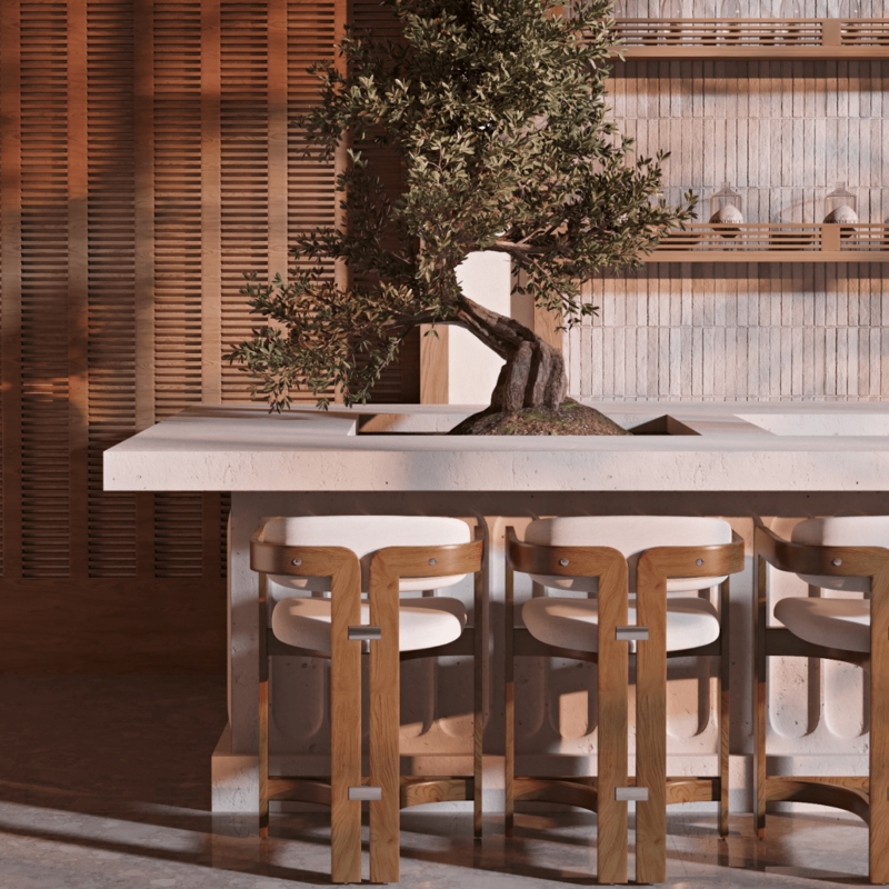 Bar Stool Teak Frame Woven White Cord Seat, Woven Counter Stool Teak Frame
