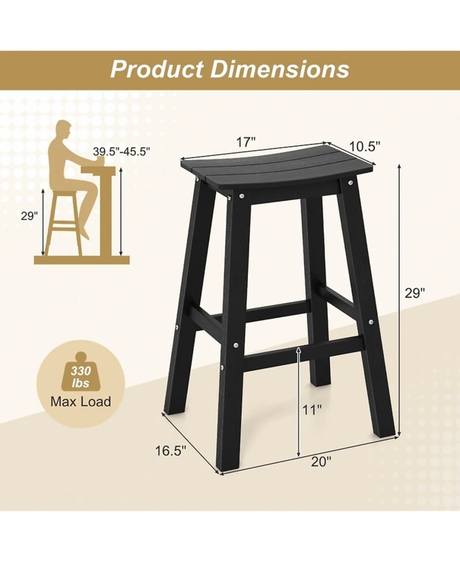 Bar Stool with Backless Saddle Seat Design and Dark Brown Finish