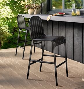 Bar Stool Woven Rope Seat Sophisticated Earthy, Charcoal Curved Back