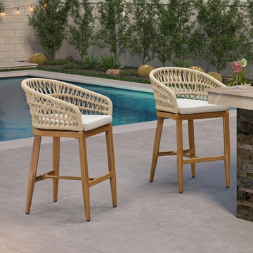 Bar Stools Woven Back Tapered Metal Legs Armless Transitional Style